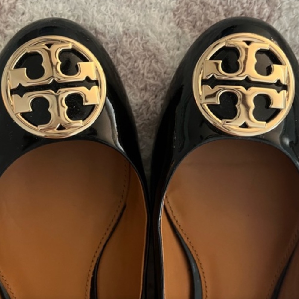 TORY BURCH Black Patent Leather Ballet Flat, Shoes, Size 6 1/2 🖤🖤🖤